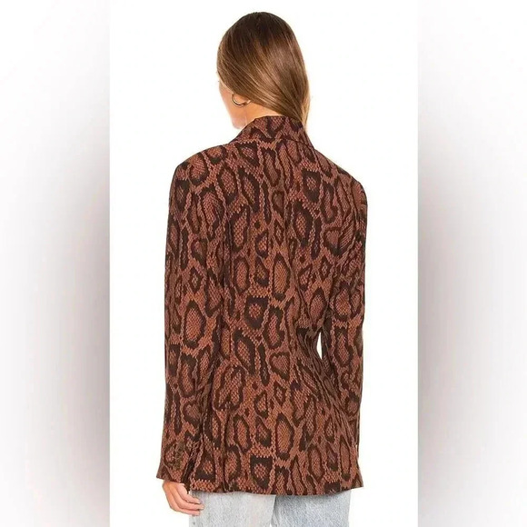 WEWOREWHAT SHAPED LONG BLAZER IN BROWN SNAKESKIN SZ 6 - Picture 16 of 16